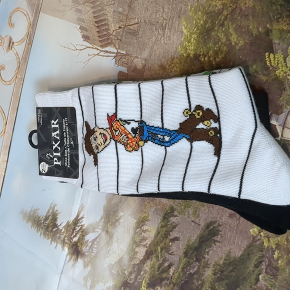 Disney Other - Disney Pixar mens 2 pairs of sox shoe size 6-12